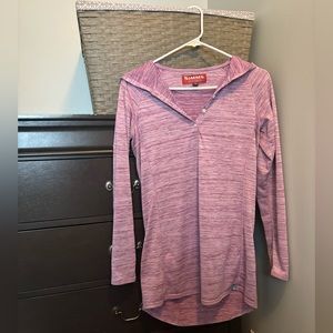 SIMMS heather orchid henley tunic top cover up fishing beach outdoor hoodie top